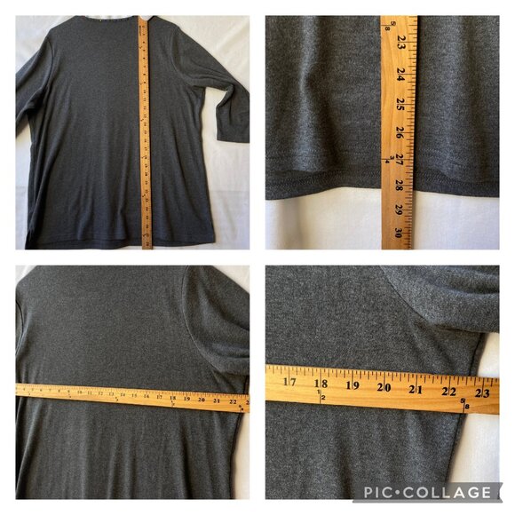 Quacker Factory Womens Shirt Spider Web Size Large Gray Grey Jersey Rhinestones - Picture 16 of 16